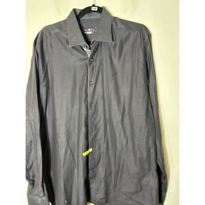 Men's Stone Rose Dark Gray Long Sleeve Cotton Button Down Shirt Sz 5